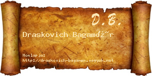 Draskovich Bagamér névjegykártya
